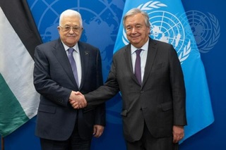 الأمين العام للأمم المتحدة يلتقي والرئيس عباس