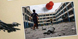 مدرسة للاونروا تتعرض للقصف في غزة