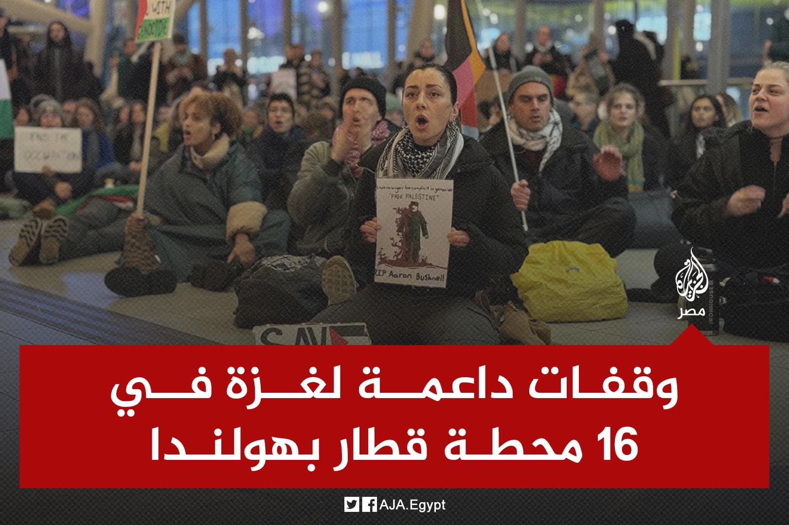 وقفات في 16 محطة قطار بهولندا للمطالبة بوقف العدوان على غزة