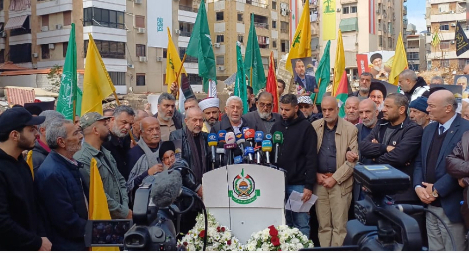 وفد شعبي فلسطيني يزور موقع استشهاد السيد حسن نصر الله