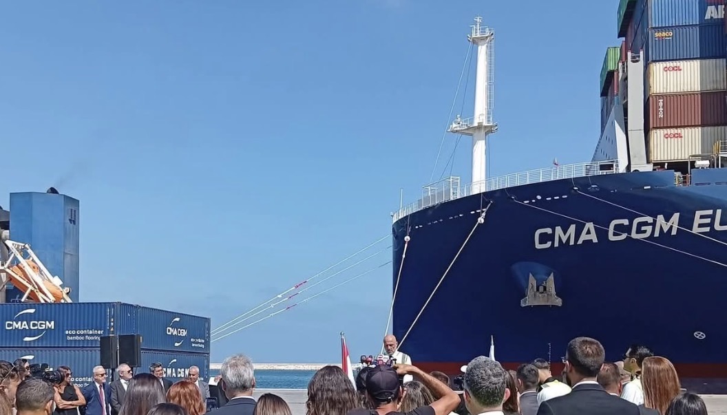 مرفأ طرابلس ومحطة الحاويات استقبل أكبر سفينة حاويات في تاريخه CMA CGM EUGENIE