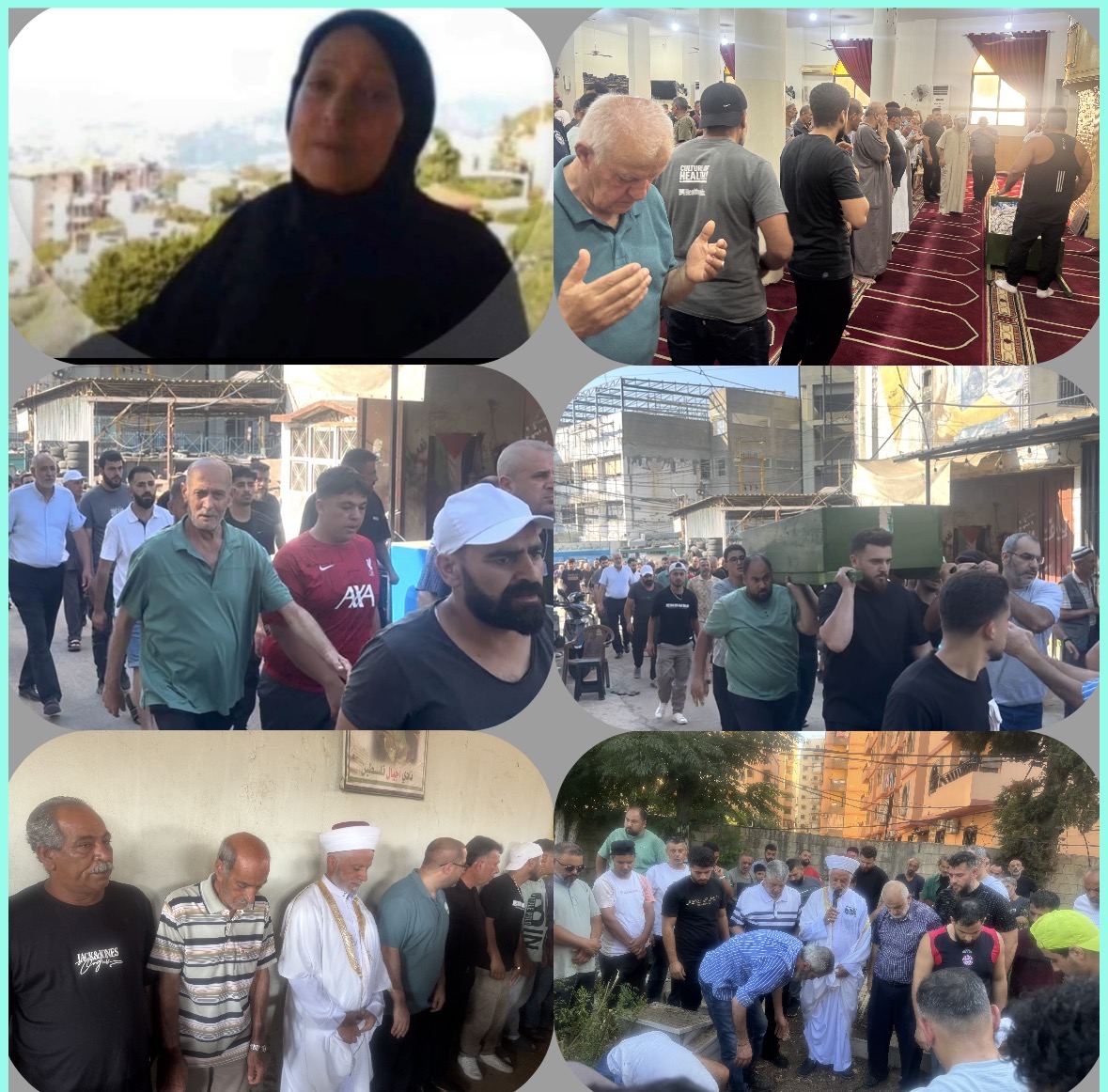 جنازة اختكم ابتسام جبر كايد زوجة المرحوم الحاج محمود زغموت أبو محمد  ، من اهالي بلده الصفصاف الكرام وسكان مخيم البداوي .