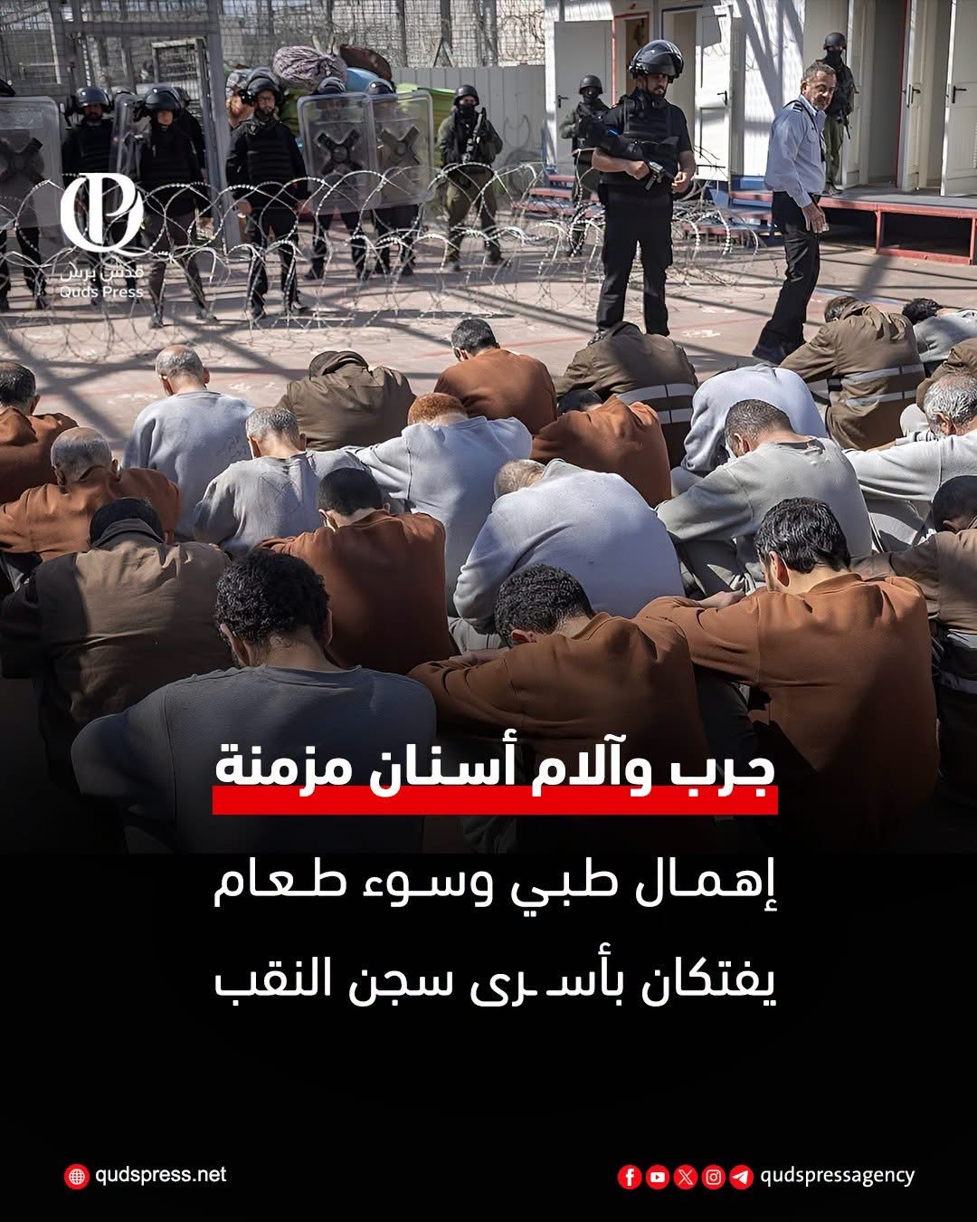 📌رصد استمرار تدهور أوضاع الأسـ...ــرى الصحية والمعيشية، في سجن "النقب".